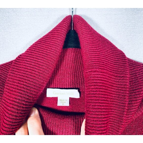 Garnet Hill Cashmere Sweater Womens S Raspberry Red Oversized Pullover Slouchy - Picture 4 of 12